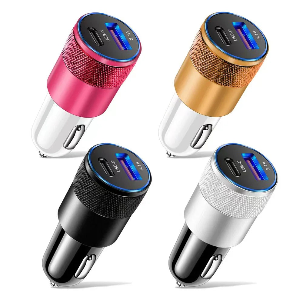 USB Car Charger Type C Fast Charging Phone Adapter